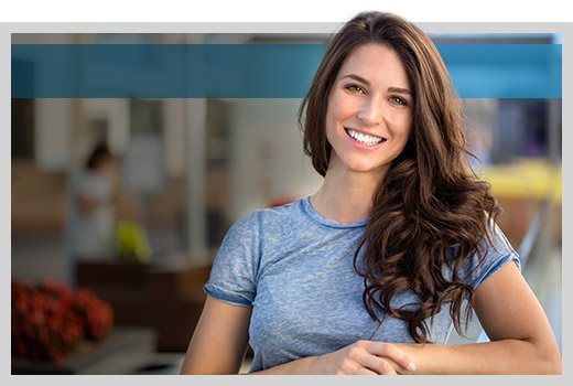 Smiling woman with bright white teeth