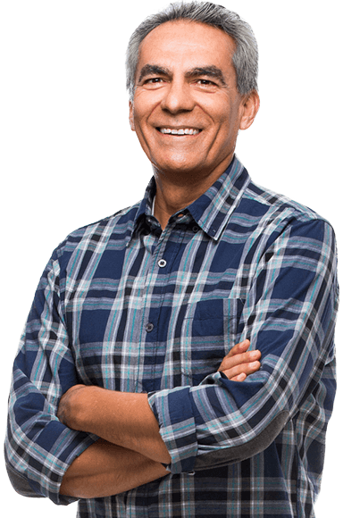 Senior man with whole healthy smile