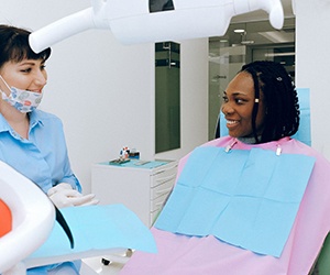 Woman at dental consultation