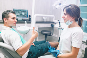 Man at checkup with dentist